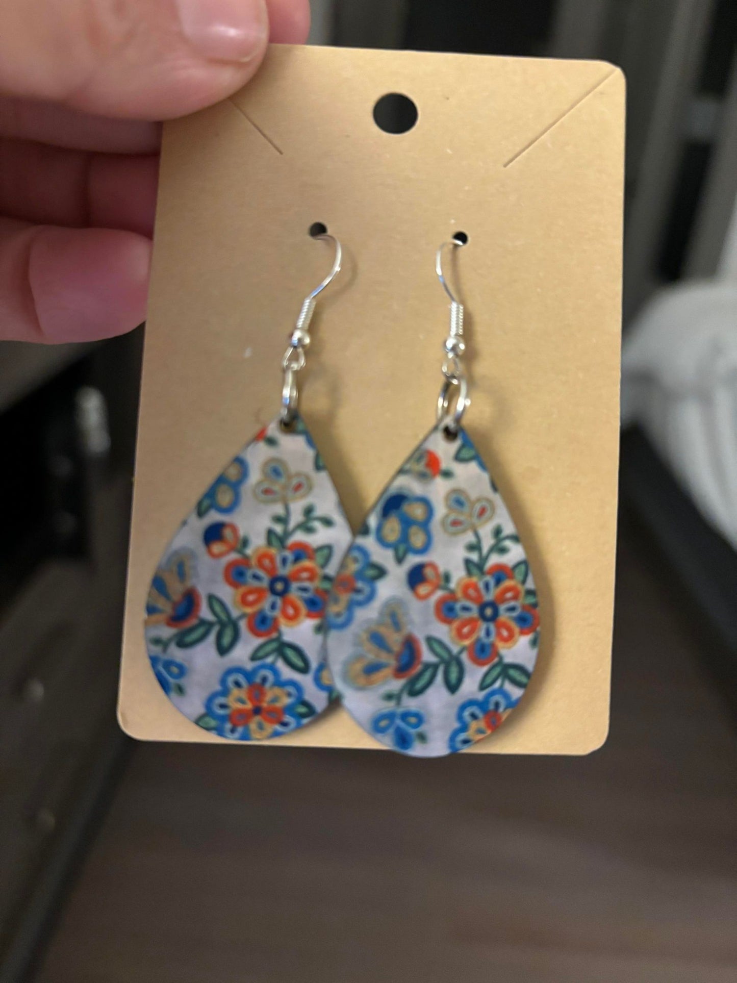 Gray Teardrop earrings
