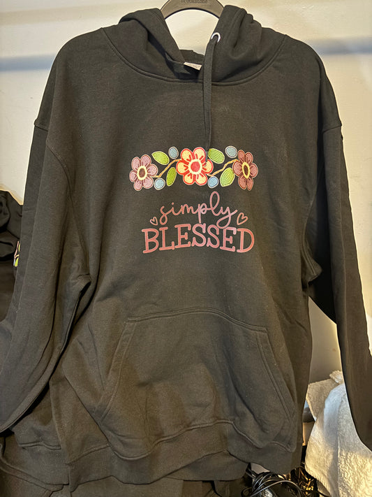 Black simply blessed hoodie