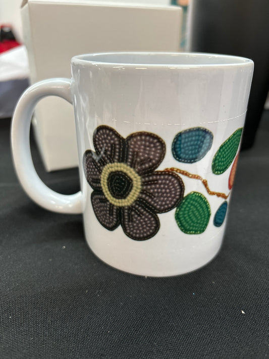 11 oz floral design ceramic mug