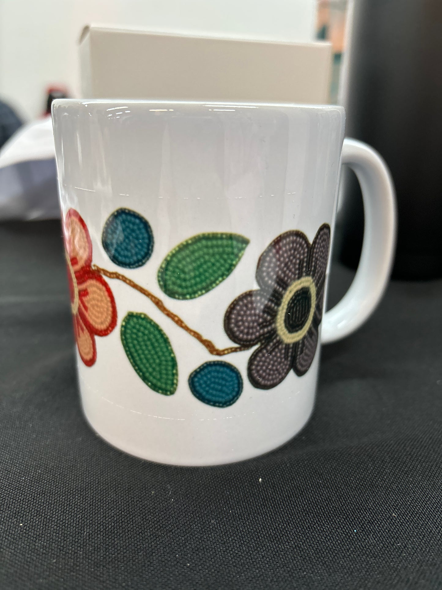 11 oz floral design ceramic mug